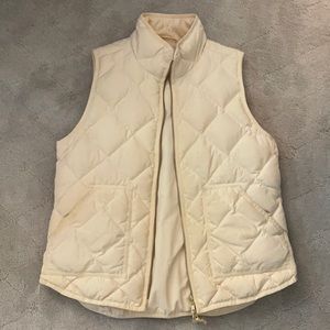 J Crew cream puffed vest